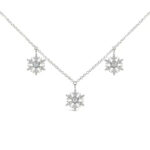 Triple Snowflake Diamond Necklace