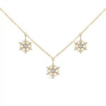 Triple Snowflake Diamond Necklace