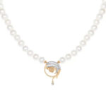 Virgo Zodiac Oval Pearl Necklace