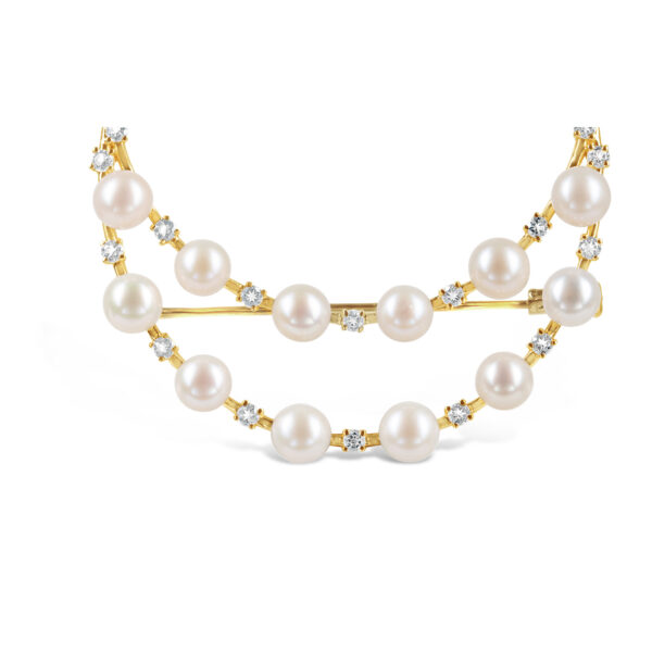 White Topaz & Pearl Brooch