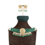 Zeenat Green Choker + Earring Polki Set A