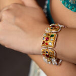 Zeenat Navratna Pearl Polki Bracelet