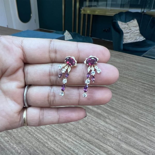 Garnet Diamonds Earrings