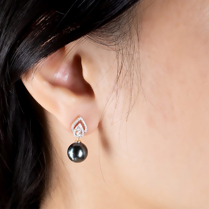 Ila Pearl and Diamond Earrings
