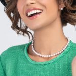 Jackie Lavender Round Pearl Necklace & Ear Studs Set