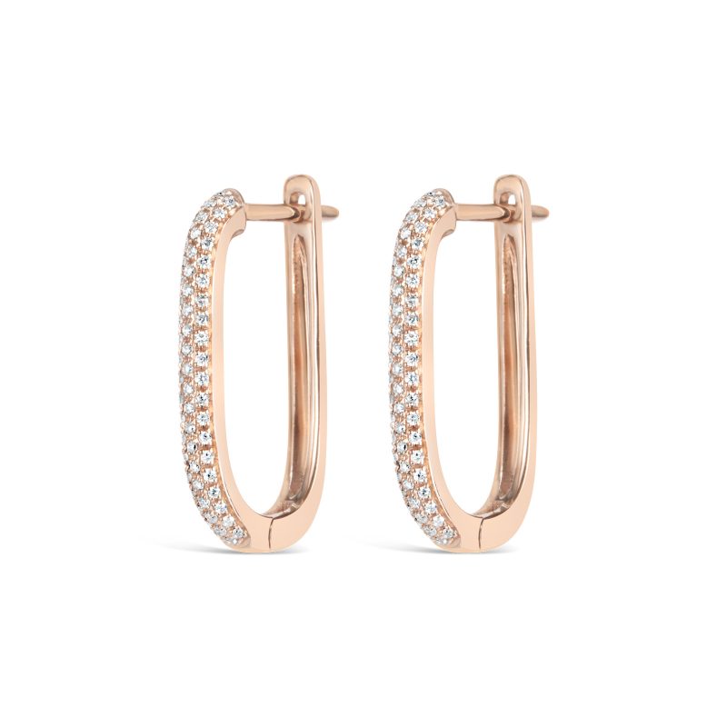 Large U Pave Diamond Single Stud