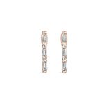 Line Pave Diamond Single Hoop