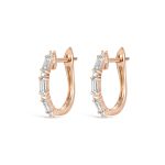 Line Pave Diamond Single Hoop