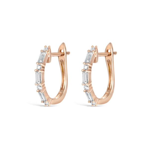 Line Pave Diamond Single Hoop