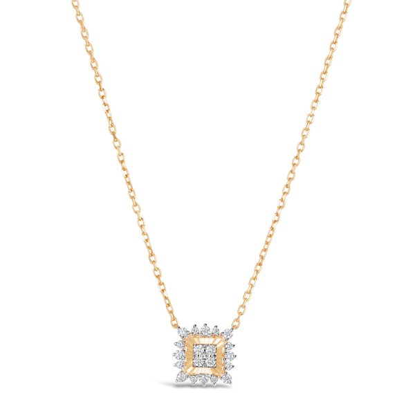 Luminous Diamond Square Necklace