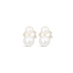Mini Bubbles Pearl & Diamond Earrings