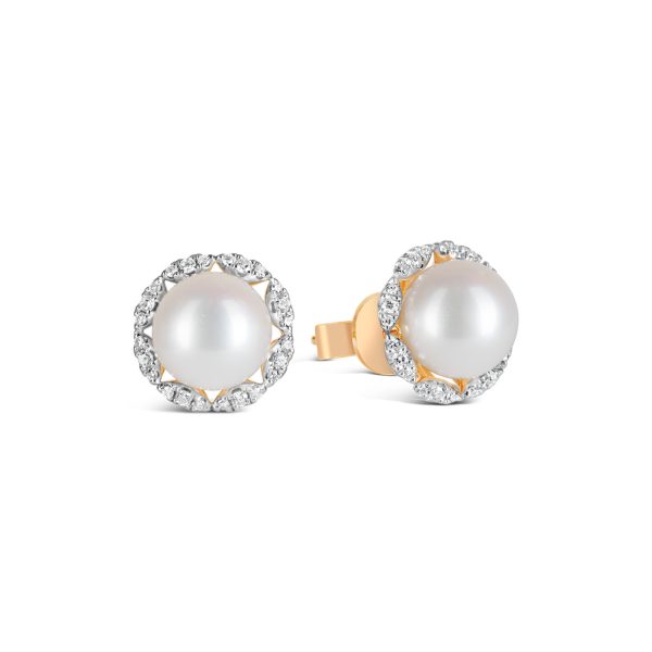 Mira Pearl and Diamond Earrings