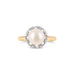 Mira Pearl and Diamond Ring