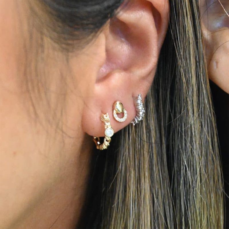 O Diamond with  Japanese Akoya Pearl Earrings
