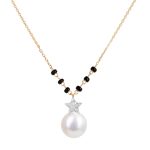 Superstars Diamond Mangalsutra with Pearl Drop/ 6 beads