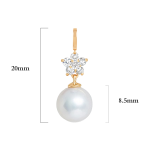Diamond Flower and Pearl Pendant