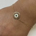 Gaze of Gold Round Evil Eye Bracelet