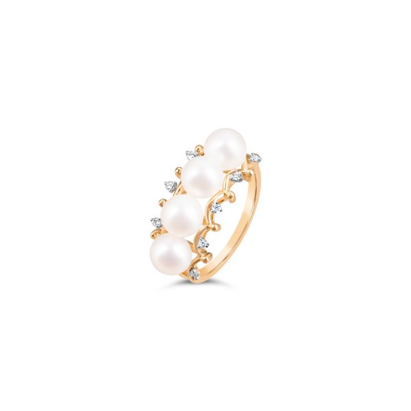 Ava Pearl and Diamond Ring