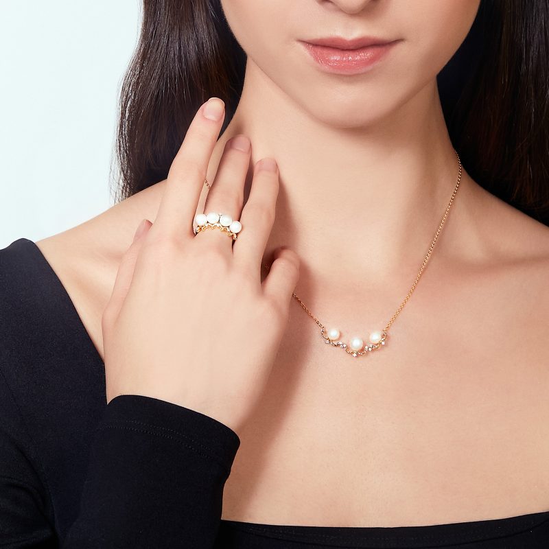 Ava Pearl and Diamond Ring