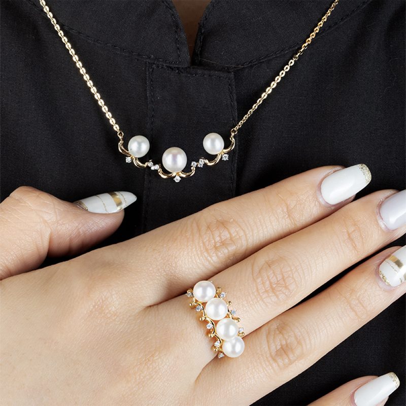 Ava Pearl and Diamond Ring