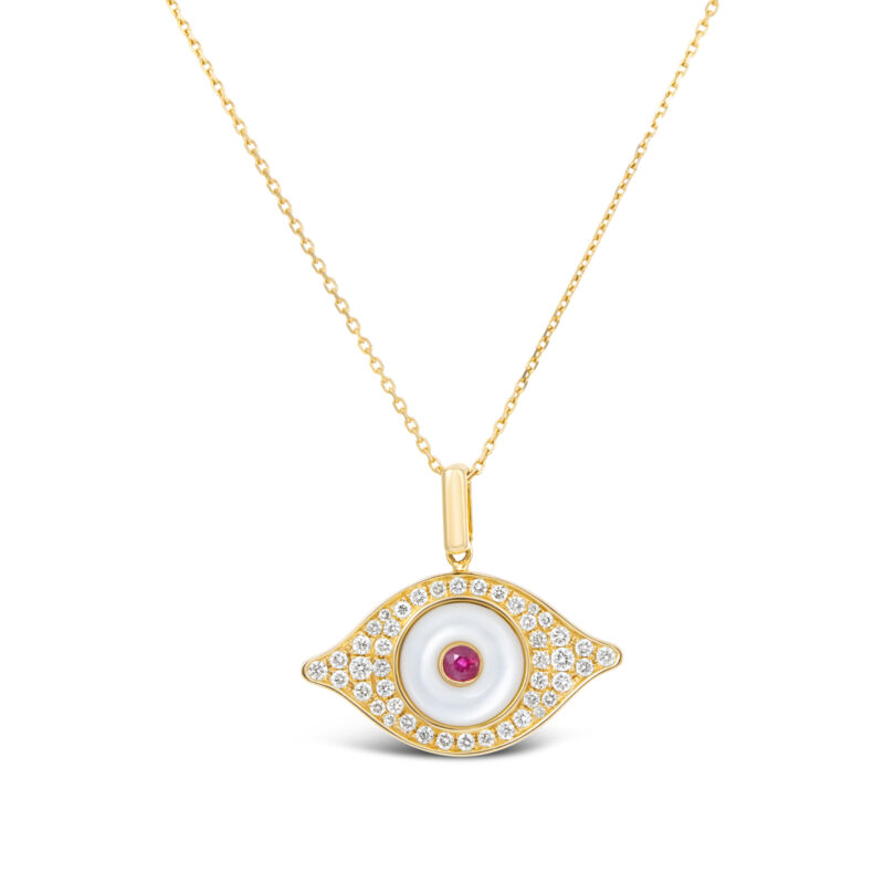 Blink Evil Eye Necklace (MOP Ruby)