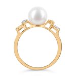 Dew Drop Pearl Diamond Ring