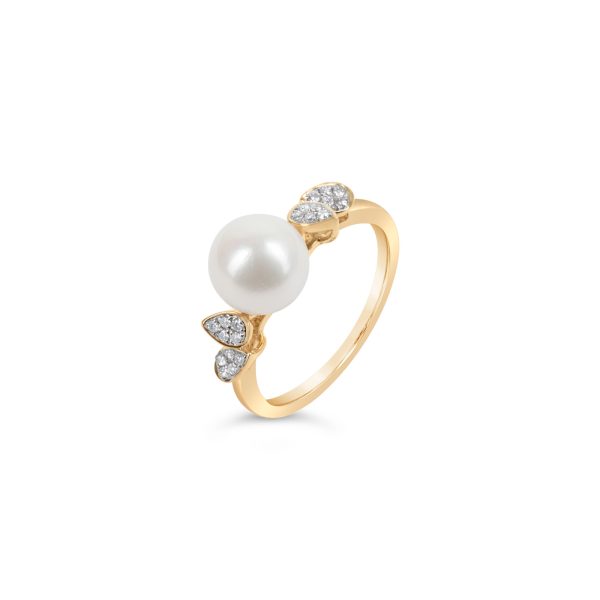 Dew Drop Pearl Diamond Ring
