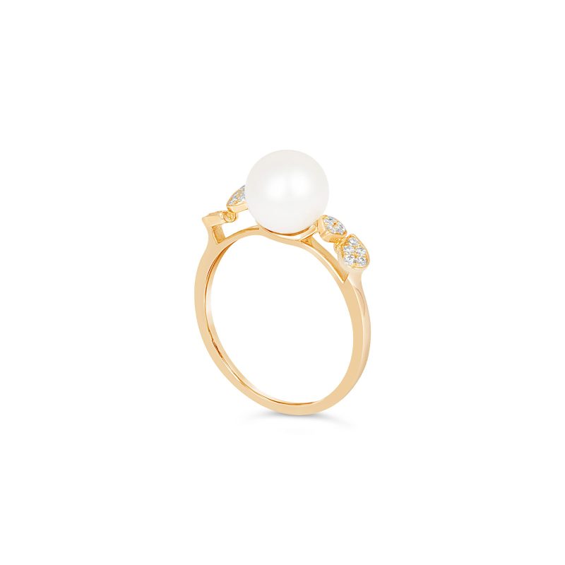 Dew Drop Pearl Diamond Ring