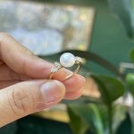 Dew Drop Pearl Diamond Ring