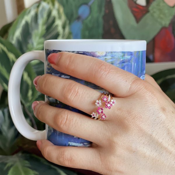 Drop Ruby Blossom Ring
