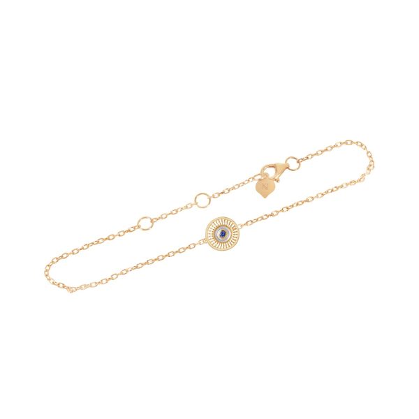 Gaze of Gold Round Evil Eye Bracelet