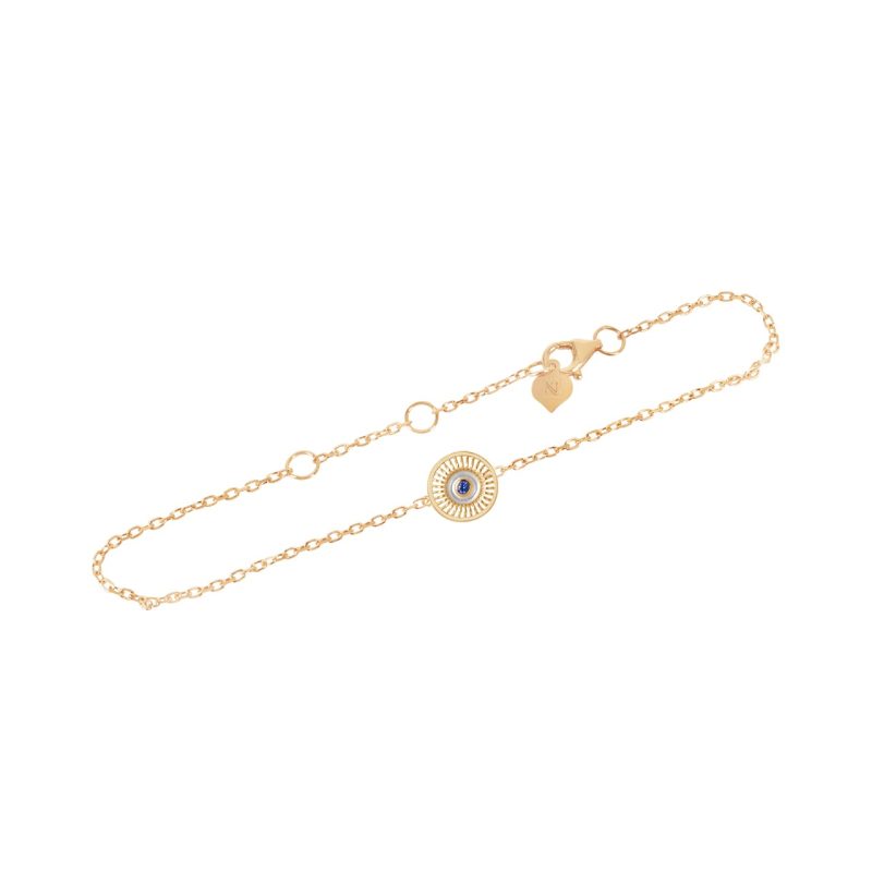 Gaze of Gold Round Evil Eye Bracelet