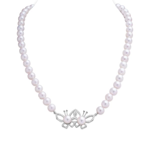Twin Butterfly Pearl Necklace