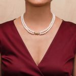 Marilyn Double Strand Round Pearl Necklace (Bow Clasp)