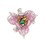 Exquisite Silver Sapphire Emerald Flower Brooch / Pendant – KN