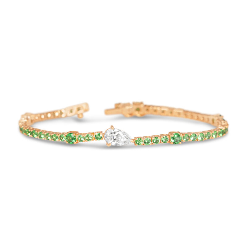 Tsavorite and Diamond Tennis Bracelet