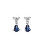 Blue Sapphire with Diamond Earring Dangler