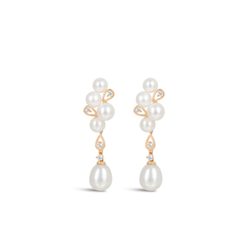 Bubbles Pearl & Diamond Earrings