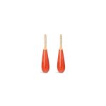 Coral and Diamond Drop Earrings 18K