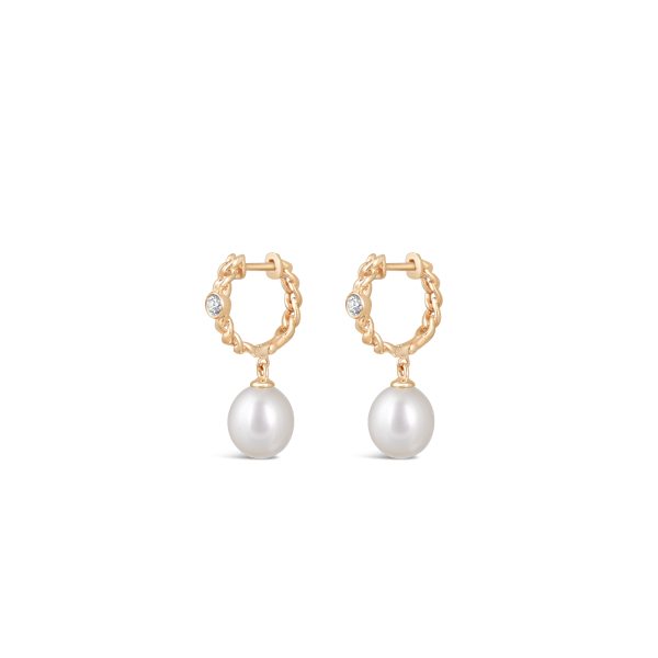 Cuban Link Huggies with Pearl Drop