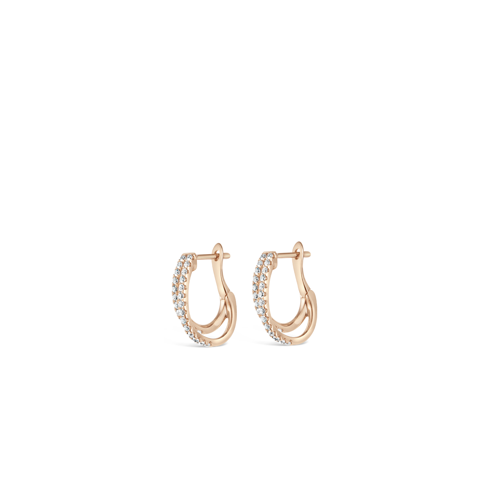 Double Pave Diamond Single Hoop