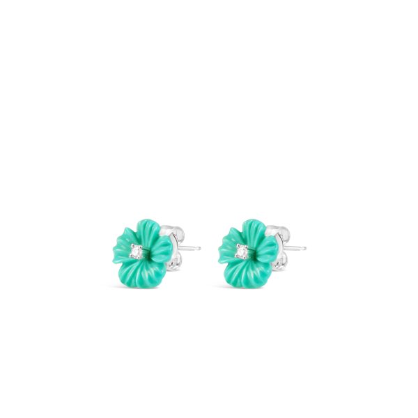 Flower Turquoise Ear Studs