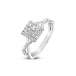 ⁠Jyo Illusion set Baguette Diamond with Halo Ring
