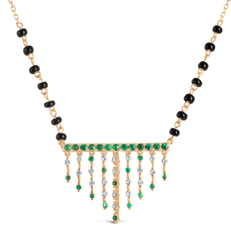 Jharana Emerald & Diamond Mangalsutra