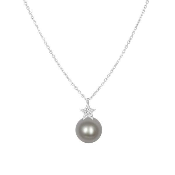 Superstar Diamond Necklace with Japanese Akoya Pearl (Regular)