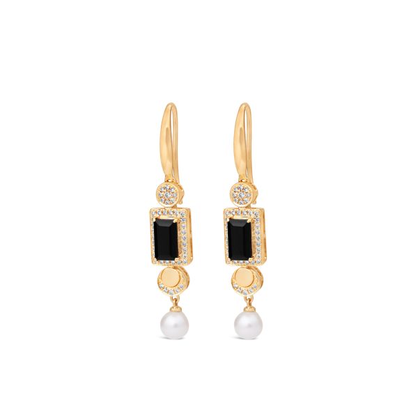 Noir Diamond Earrings with pearl