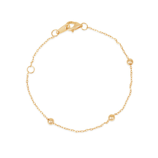 14K Yellow Gold Ball Chain Bracelet / 6 Inches