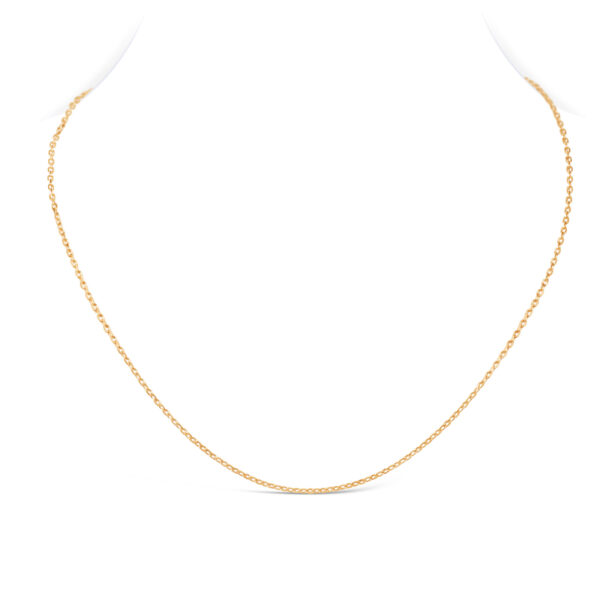 14K Yellow Gold Cross Chain Necklace / 15 Inches