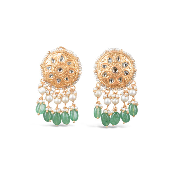 Afrin Polki Long Earrings