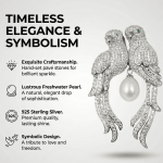 Exquisite Silver Two Birds & Pearl Brooch – KN